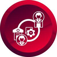 Hybrid Work Glyph Button Icon vector