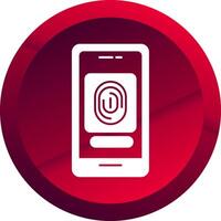 Fingerprint Scanner Glyph Button Icon vector