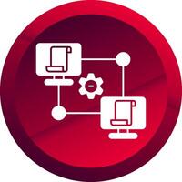 Data Remote Access Glyph Button Icon vector