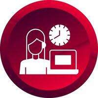Working Hours Glyph Button Icon vector