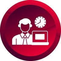 Office Working Hours Glyph Button Icon vector