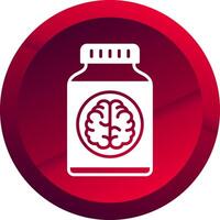 Brain Pills Glyph Button Icon vector