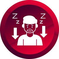 Tiredness Glyph Button Icon vector