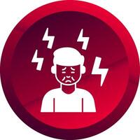 Depression Glyph Button Icon vector