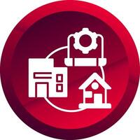 Hybrid Work Glyph Button Icon vector