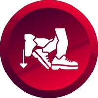 Toe Beat Glyph Button Icon vector