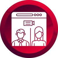 Web Conference Glyph Button Icon vector
