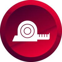 Measuring Tape Glyph Button Icon vector