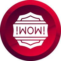 Wow Glyph Button Icon vector