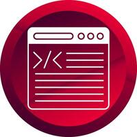 Coding Glyph Button Icon vector