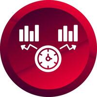 Time To Market Glyph Button Icon vector