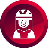 Head Injury Glyph Button Icon vector