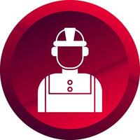 Technician Glyph Button Icon vector