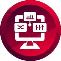 Analysis Glyph Button Icon vector