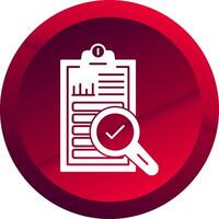 Auditing Glyph Button Icon vector