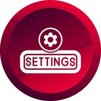 Setting Glyph Button Icon vector