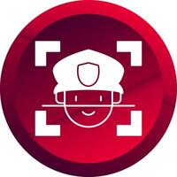 Face Recognition Glyph Button Icon vector