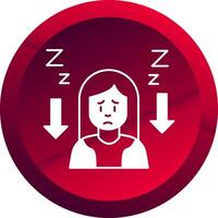 Tiredness Glyph Button Icon vector