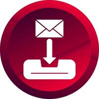 Inbox Glyph Button Icon vector