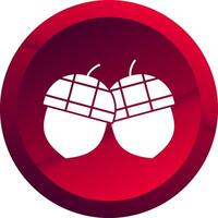 Acorn Glyph Button Icon vector