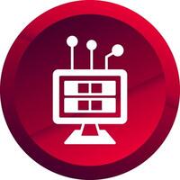 Digital Disruption Glyph Button Icon vector