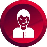 Sadness Glyph Button Icon vector