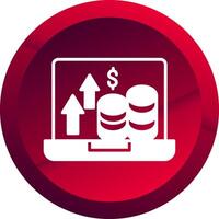 Growth Glyph Button Icon vector