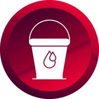 Water Bucket Glyph Button Icon vector