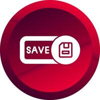 Save Glyph Button Icon vector