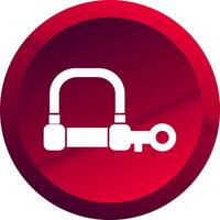 Wire Lock Glyph Button Icon vector
