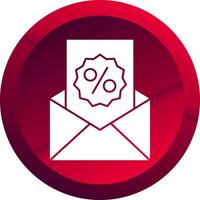 Promotion mail Glyph Button Icon vector