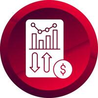 Sales Report Glyph Button Icon vector