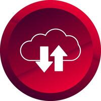 Cloud Upload And Download Glyph Button Icon vector