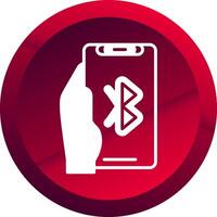 Bluetooth Glyph Button Icon vector