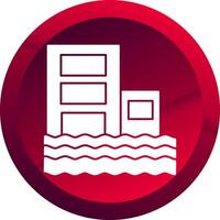 Flood Glyph Button Icon vector