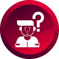 Confusion Glyph Button Icon vector