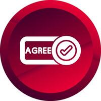 Agree Glyph Button Icon vector