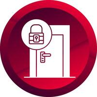 Door Lock Glyph Button Icon vector