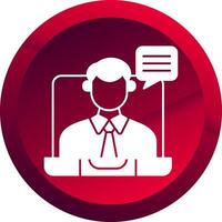 Virtual Meeting Glyph Button Icon vector
