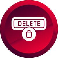 Delete Glyph Button Icon vector