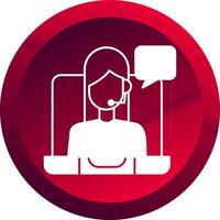 Remote Worker Glyph Button Icon vector