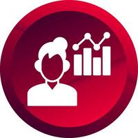 Employee Performance Glyph Button Icon vector