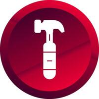 Hammer Glyph Button Icon vector