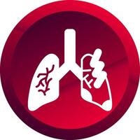 Lungs Pain Glyph Button Icon vector