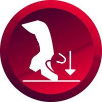 Ball Dig Glyph Button Icon vector