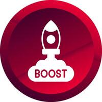 Boost Glyph Button Icon vector