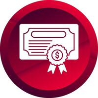 Certificate Glyph Button Icon vector