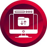 Upload Glyph Button Icon vector