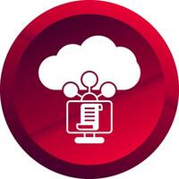 Cloud Service Glyph Button Icon vector