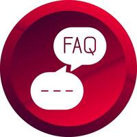 Faq Glyph Button Icon vector
